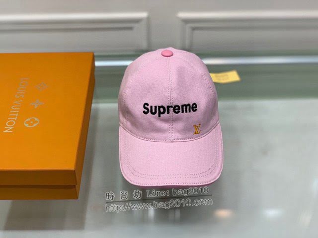 LV聯名supreme帽子 路易威登男女同款經典鴨舌帽棒球帽  mm1738